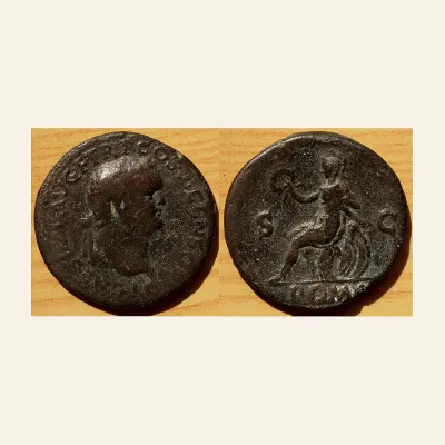 Avers, du dupondius, pour Titus, AE dupondius. Lyons mint, AD 77-78. 28 mm, 10.69 gr, 77-78, RIC RIC 1263[vesp]