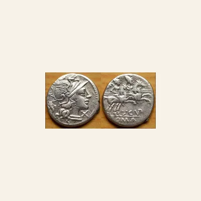 L. Cupiennius AR Denarius. (3.82g, 19mm) Rome, 147 BC.
