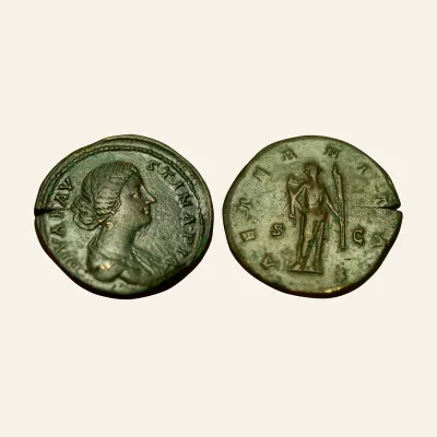 Diva Faustina II (died AD 175). AE Sestertius. Rome.