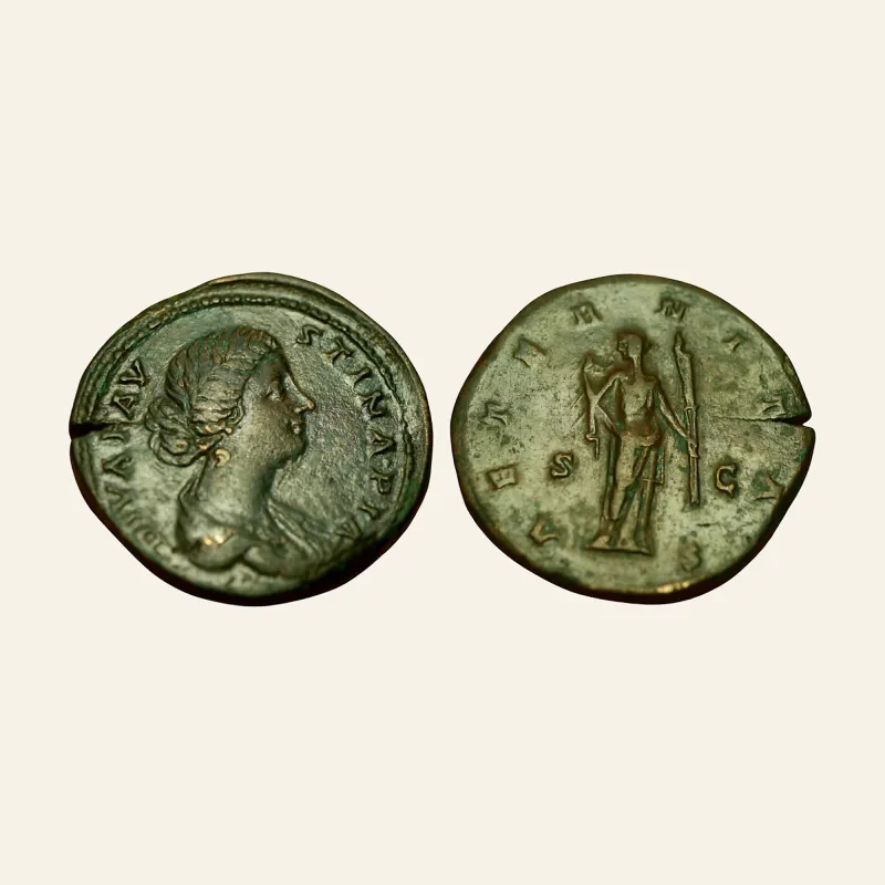 Diva Faustina II (died AD 175). AE Sestertius. Rome.