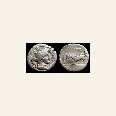 C. Marius C.f. Capito (ca. 81 BC) AR serratus denarius (19mm; 3.5g). Rome.