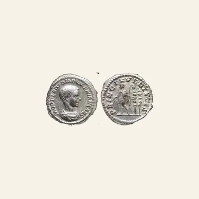Diadumenian as Caesar (AD 217-218). AR denarius. Rome, AD 217.