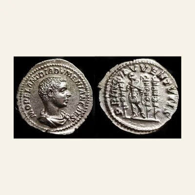 Diadumenian caesar, 217-218. Denarius circa 217-218, AR 3.54 g. EF