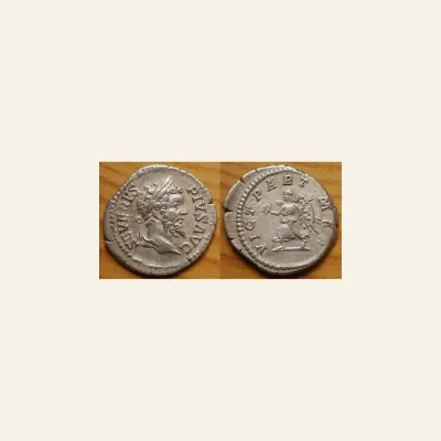 Reverse, of the denarius, for Septimius Severus (AD 193-211). AR denarius (19mm, 3.41 gm). Rome, AD 202-210., mint of Rome...