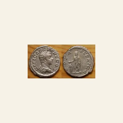 Geta, as Caesar, 198-209. Denarius (Silver, 19 mm, 3.22 g,), Rome, 203-209.
