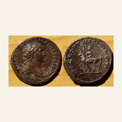 Avers, du denarius, pour Trajan, 98 – 117. Denarius circa 112-113, AR 3.40 g., 98 – 117, RIC RIC 291