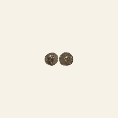 Reverse, of the denarius, for TRAJAN. 98-117 AD. AR Denarius (18mm - 3.48 g). Rome mint. Struck 100 AD., mint of Rome, 117 AD