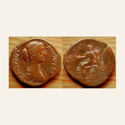 CRISPINA, †187 Sestertius, about 180-183. AE 27.61 g.