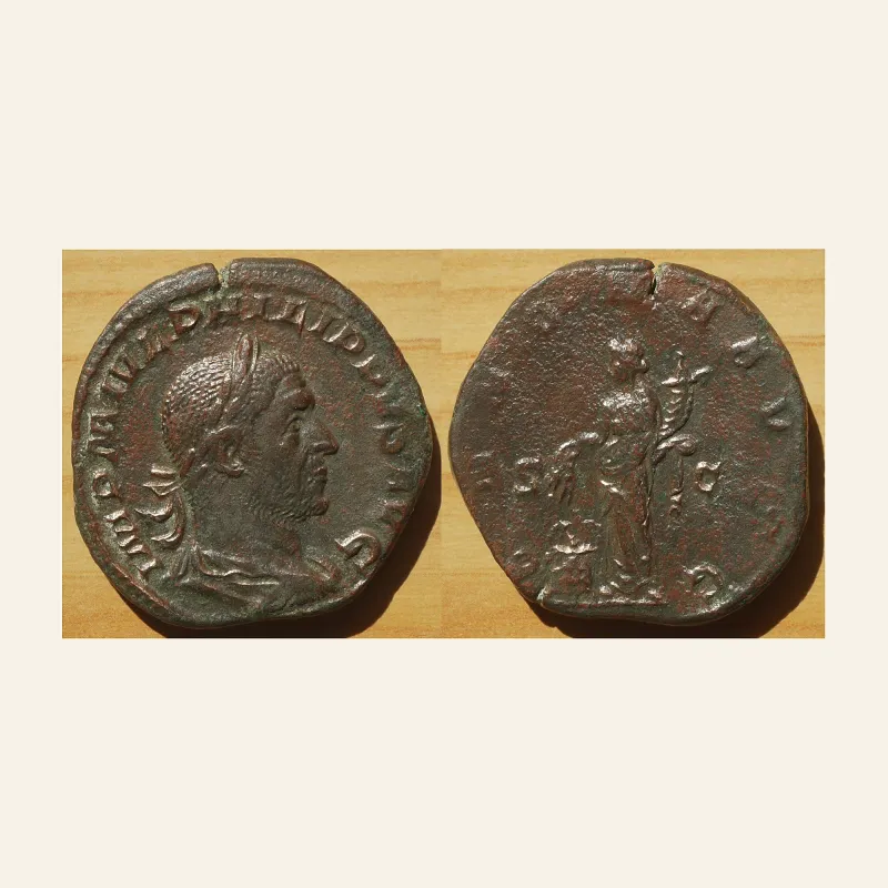 Philip I. AD 244-249. Æ Sestertius (30mm, 18.05 g,). Rome AD 246-24.