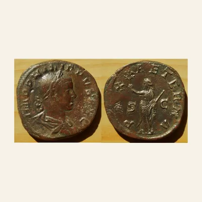 Reverse, of the sestertius, for Philip II (247-249), Sestertius, Rome, AD 246-249, AE, g 20.02, mm 30, mint of Rome, 247-249