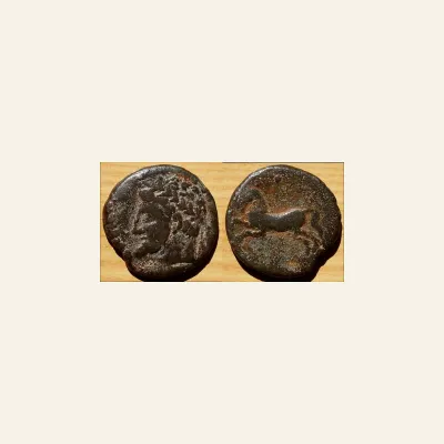 KINGS OF NUMIDIA. AE Unit. Massinissa or Micipsa. 148-118 BC.