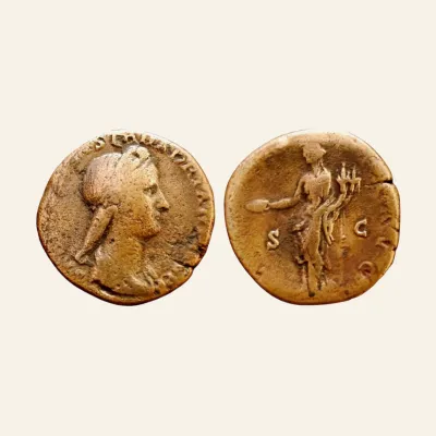 Reverse, of the sestertius, for Sabina (AD 128-136/7). AE sestertius (30mm, 23.29 gm). Rome, ca. AD 128-134., mint of Rome...