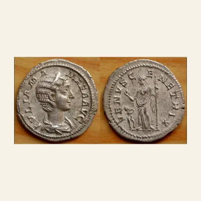 JULIA MAMAEA, Augusta 222-235 AD. AR Denarius (3.22 gm). Struck 223 AD.