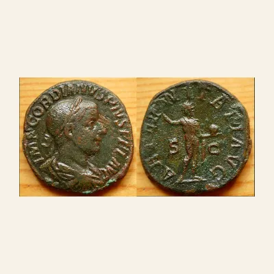 Gordian III Æ Sestertius. Rome, AD 240-244. AETERNITATI