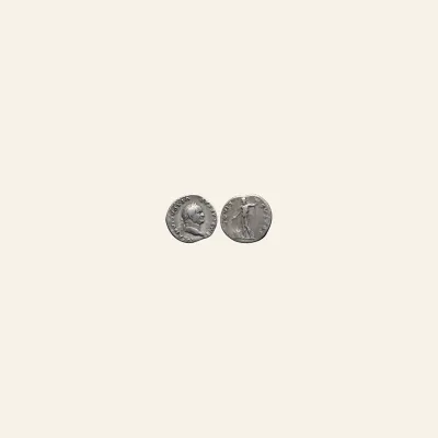Reverse, of the denarius, for Vespasian. AD 69-79. AR Denarius (20mm, 3.28 g)., mint of Rome, 69-79