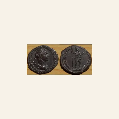 Reverse, of the denarius, for Trajan (AD 98-117). AR denarius (18mm, 3.48 gm). Rome, AD 103-111., mint of Rome, 98-117