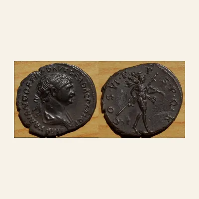 Reverse, of the denarius, for Trajan, 98-117. Denarius (Silver, 20 mm, 3.53 g, 7 h), Rome, 114., mint of Rome, 98-117