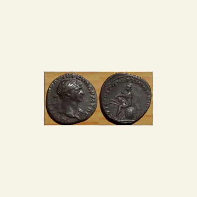 Reverse, of the denarius, for Trajan (AD 98-117). Silver denarius (3.18 gm). AD 103-111., 98-117