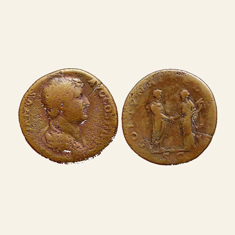 Hadrian, 117-138. AE Sestertius (30 mm, 24.79 g,), Rome, 133-circa 135.
