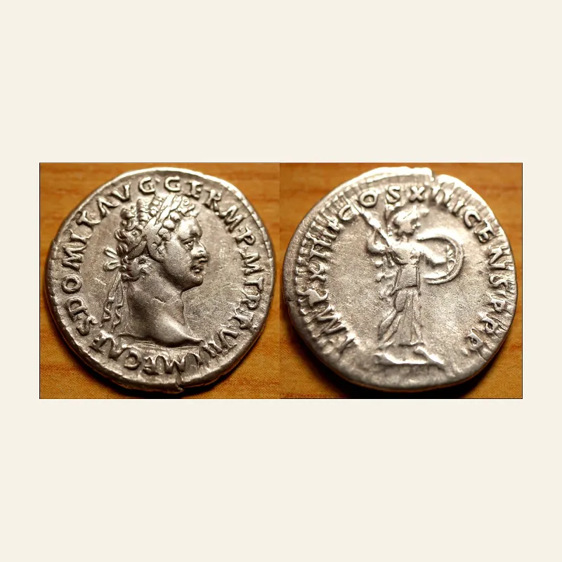 Domitian, A.D. 81-96. AR denarius minted A.D. 87.
