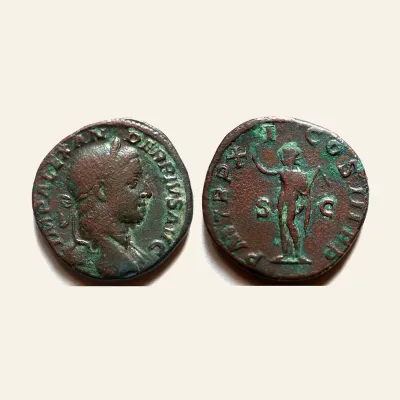 Reverse, of the sestertius, for Severus Alexander. AD 222-235. Æ Sestertius (30mm, 21.4 g). Rome mint. AD 231., mint of...