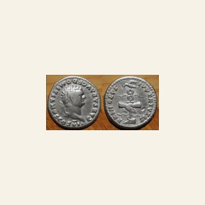 Domitian as Caesar (Vespasian 69-79) Denarius Rome AD 79 AR (g 3,27; mm 20)