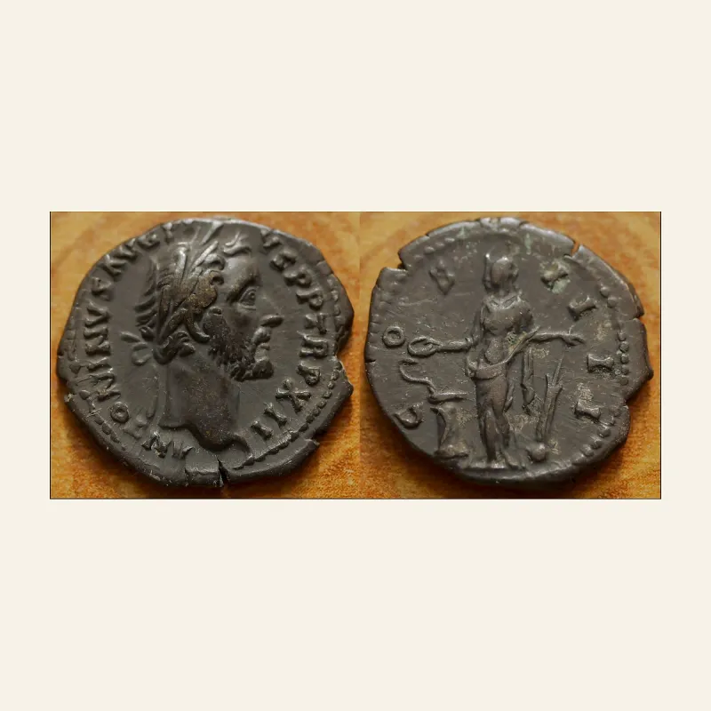 Antoninus Pius. (138-161 AD). Silver denarius (3.34 gm). Rome, 149-150 AD.