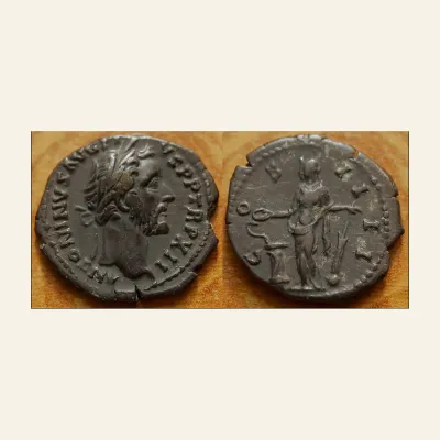 Antoninus Pius. (138-161 AD). Silver denarius (3.34 gm). Rome, 149-150 AD.