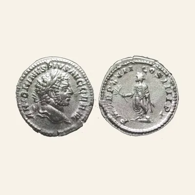 Caracalla (AD 198-217). AR denarius (19mm, 3.45 gm). Rome, AD 214.
