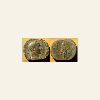 Reverse, of the sestertius, for Volusian (251-253), Sestertius, Rome, AD 251-253; Æ (g 14,48; mm 28), mint of Rome, 251-253