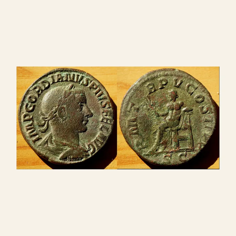 Gordian III augustus, 238– 244 Sestertius 241-243, Æ 17.48 g , 30 mm.