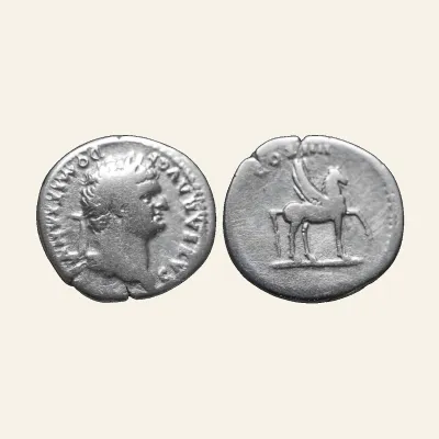 DOMITIAN CAESAR, 69-81. AR Denarius, under Vespasianus, 76.