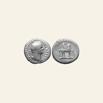 DOMITIAN CAESAR, 69-81. AR Denarius, under Vespasianus, 76.