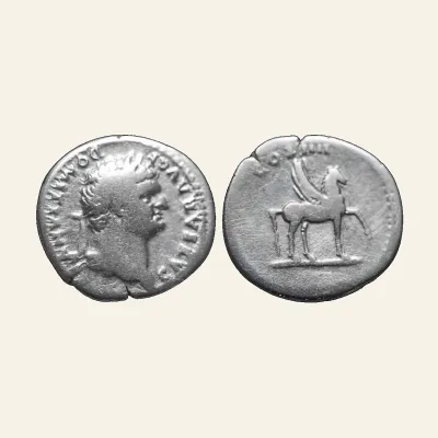 DOMITIAN CAESAR, 69-81. AR Denarius, under Vespasianus, 76.