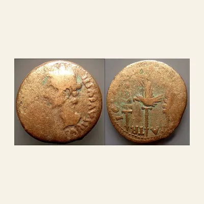 Avers, du dupondius, pour SPAIN, Colonia Patricia. Augustus. 27 BC-AD 14. Æ Dupondius (33mm, 16.44 g,)., 27 BC