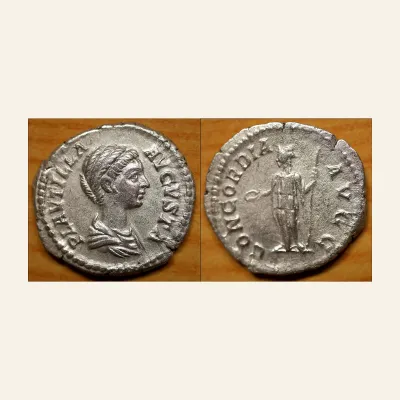 Avers, du denarius, pour Plautilla (wife of Caracalla) AR Denarius. Rome, AD 202-205., atelier de Rome, 202-205, RIC RIC 359...
