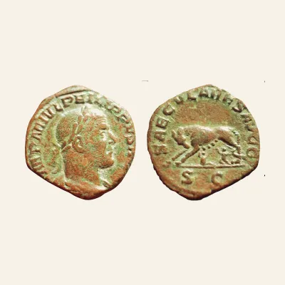 PHILIP I. 244-249 AD. Æ Sestertius. Struck 248 AD