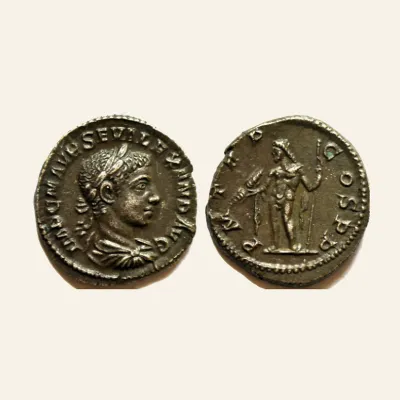 Avers, du denarius, pour SEVERUS ALEXANDER (222-235). AR Denarius. Rome. Jupiter, atelier de Rome, 222-235, RIC RIC 5