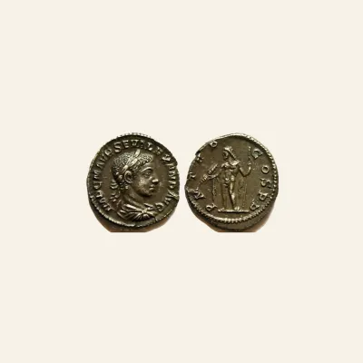 Reverse, of the denarius, for SEVERUS ALEXANDER (222-235). AR Denarius. Rome. Jupiter, mint of Rome, 222-235