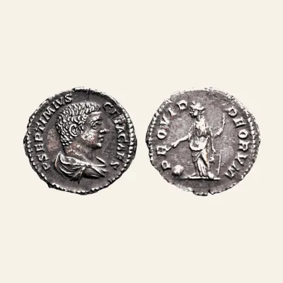 Geta, as Caesar, AR Denarius. Rome, AD 203-209.