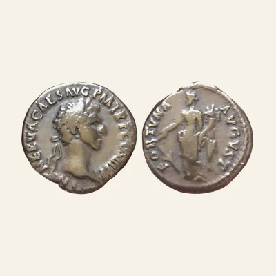 Nerva AR Denarius. Rome, AD 97. FORTVNA AVGVST