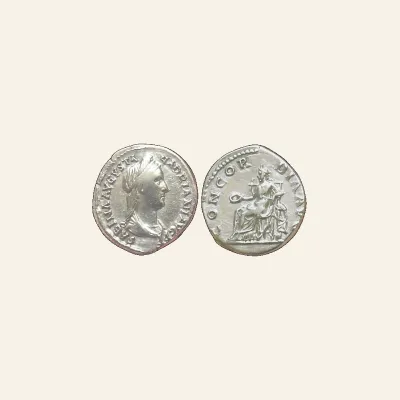 Reverse, of the denarius, for Sabina. Augusta, AD 128-136/7. AR Denarius (19mm, 3.34 g,). Rome mint., mint of Rome, 128-136