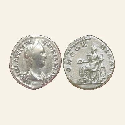 Reverse, of the denarius, for Sabina. Augusta, AD 128-136/7. AR Denarius (19mm, 3.34 g,). Rome mint., mint of Rome, 128-136