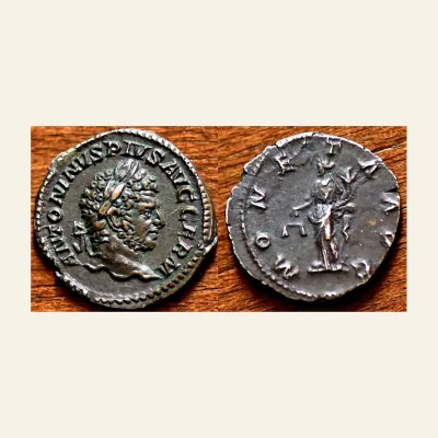 CARACALLA (193-217). Denarius. Rome. MONETA