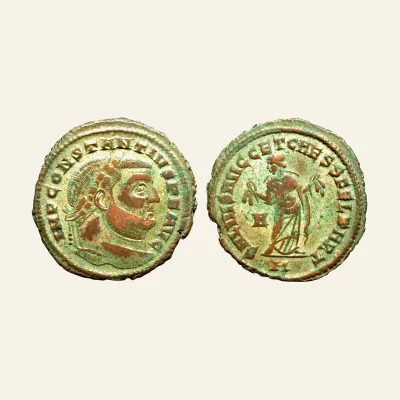 Constantius I, as Augustus (AD 305-306). follis (28mm, 10.42 gm). Carthage