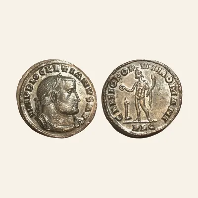 Diocletian Billon follis - GENIO POPULI ROMANI - Lugdunum Mint