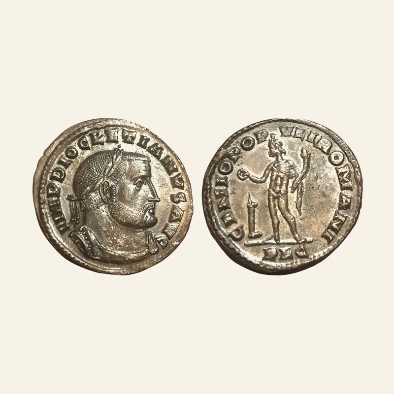 Diocletian Billon follis - GENIO POPULI ROMANI - Lugdunum Mint