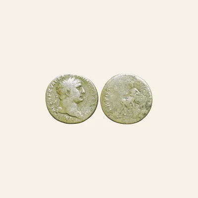 Reverse, of the sestertius, for Trajan AE Sestertius Roma seated left - New unpublished variety