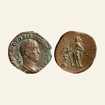 Avers, du sestertius, pour Trajan Decius (249-251), AE Sestertius, Rome, AD 249-251., atelier de Rome, 249-251, RIC RIC 112a