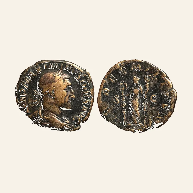 Maximinus I 'Thrax', A.D. 235-238. Æ Sestertius.Rome, A.D. 235/6 . FIDES MILITVM